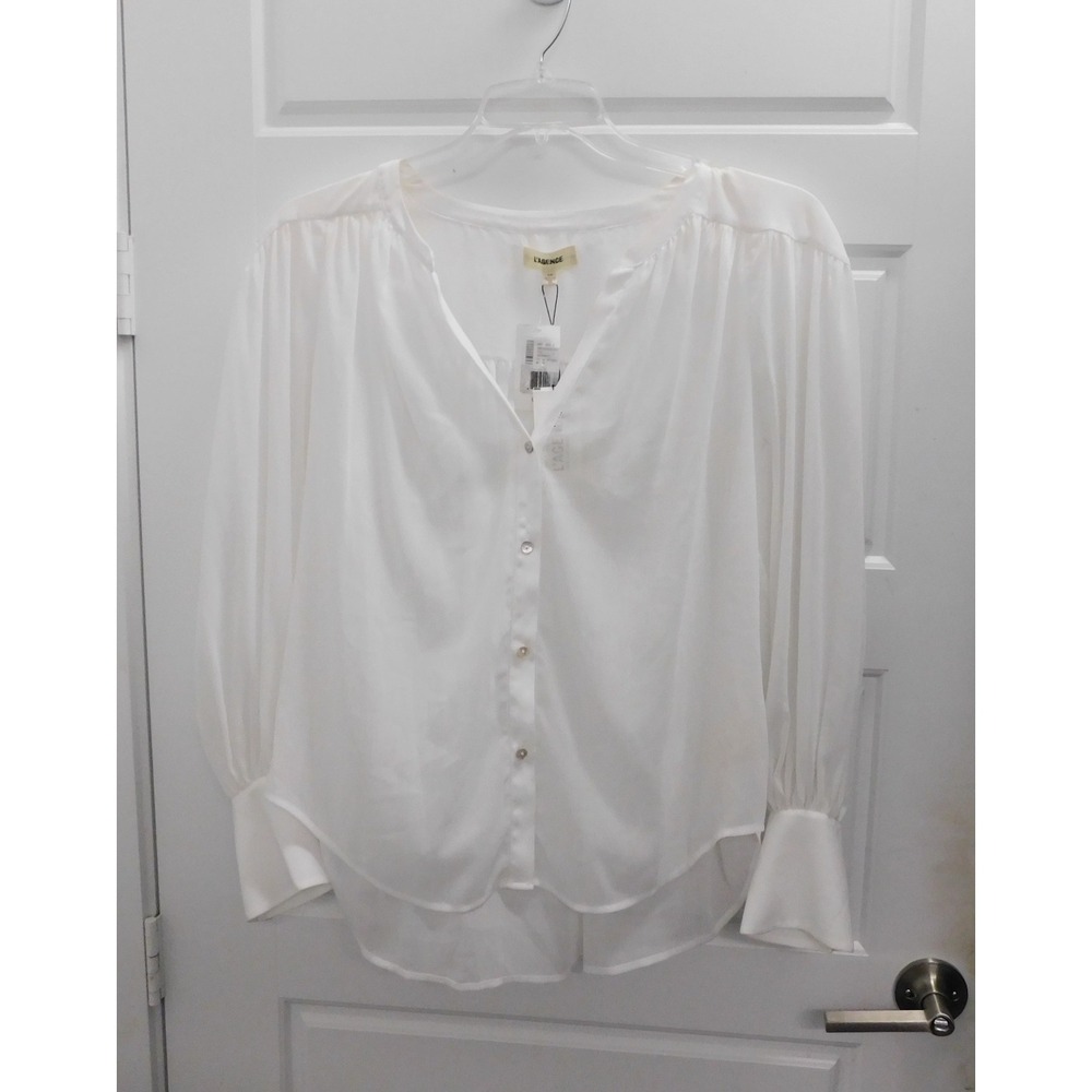L'Agence Women's White Polyester Blouse Top $250rt Size M